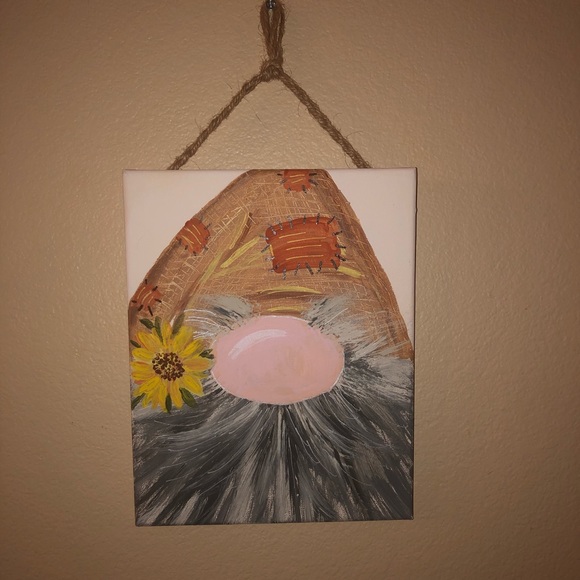 Hand Painted Fall Gnome 8x10 Canvas - Picture 6 of 12